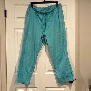 Med couture easy flex x large, scrub pant light teal/blue color w/purple accent